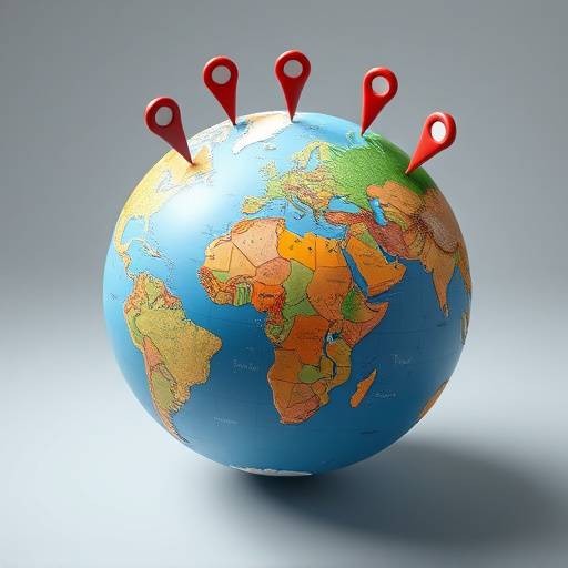 Image depicting a globe with location pins